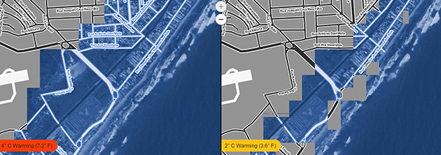 Projeção mostra avanço dramático do mar em Lauro de Freitas