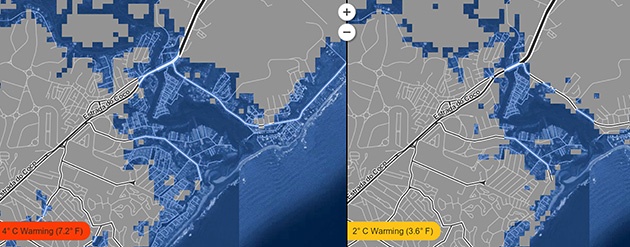Projeção mostra avanço dramático do mar em Lauro de Freitas